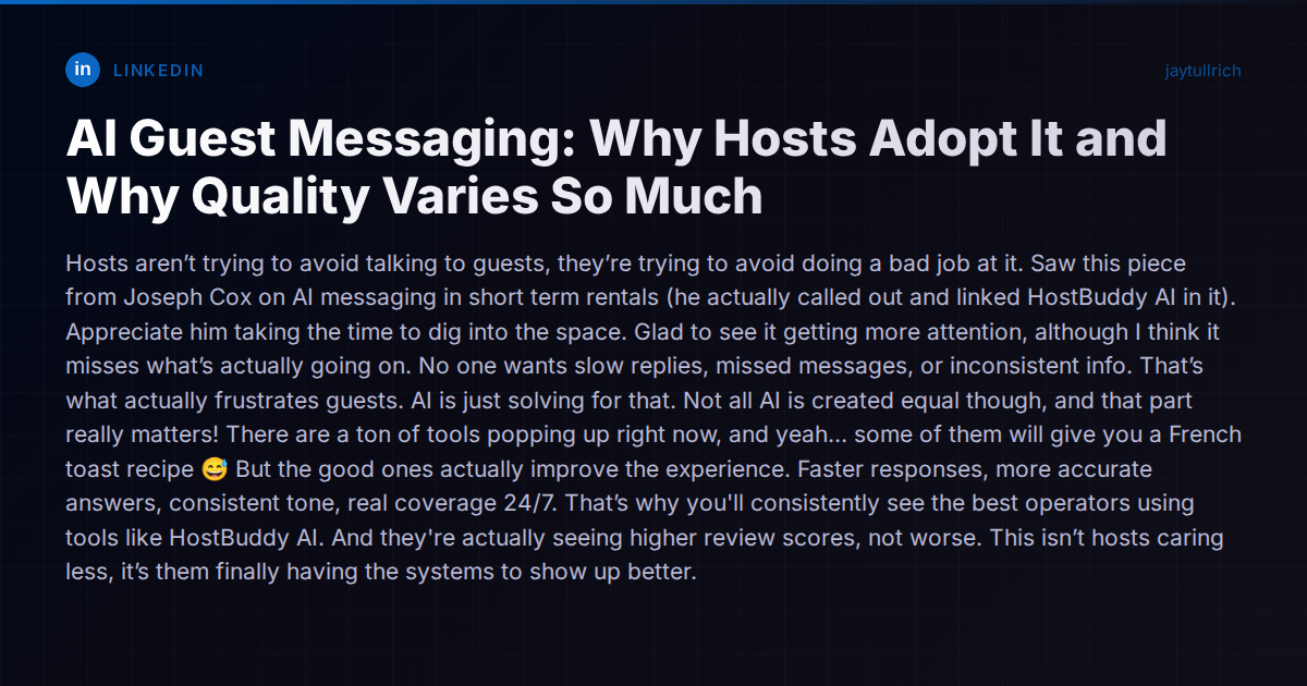 AI Guest Messaging: Why Hosts Adopt It and Why Quality Varies So Much