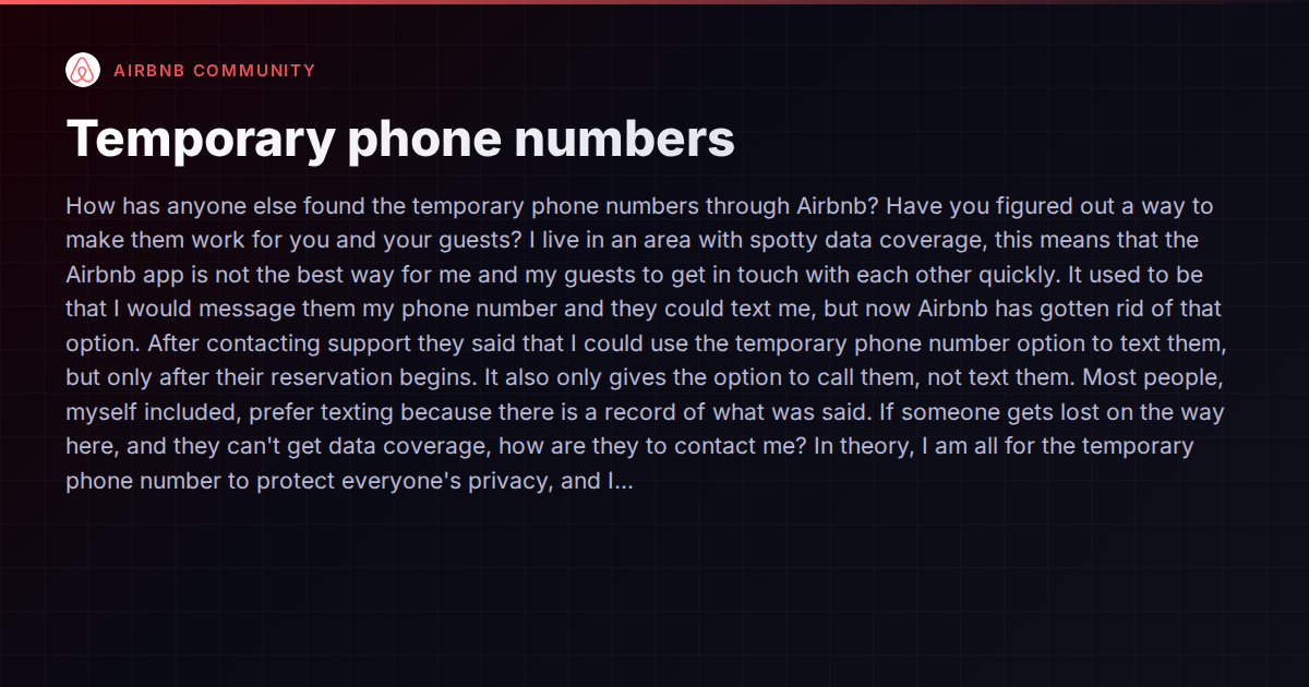 When the Airbnb App Doesn't Work: Managing Guest Communication in Low-Coverage Areas