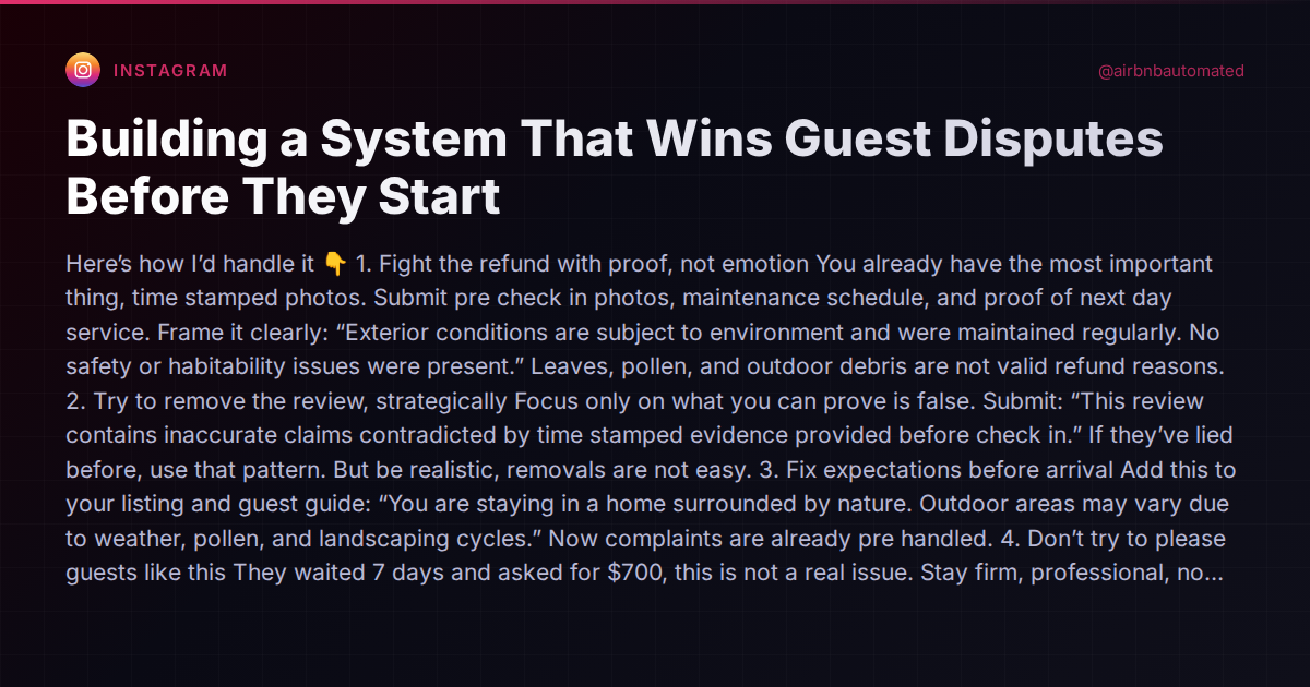 Building a System That Wins Guest Disputes Before They Start
