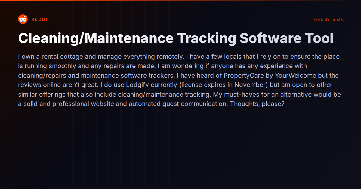 Cleaning and Maintenance Tracking for Remote Hosts: What Actually Works