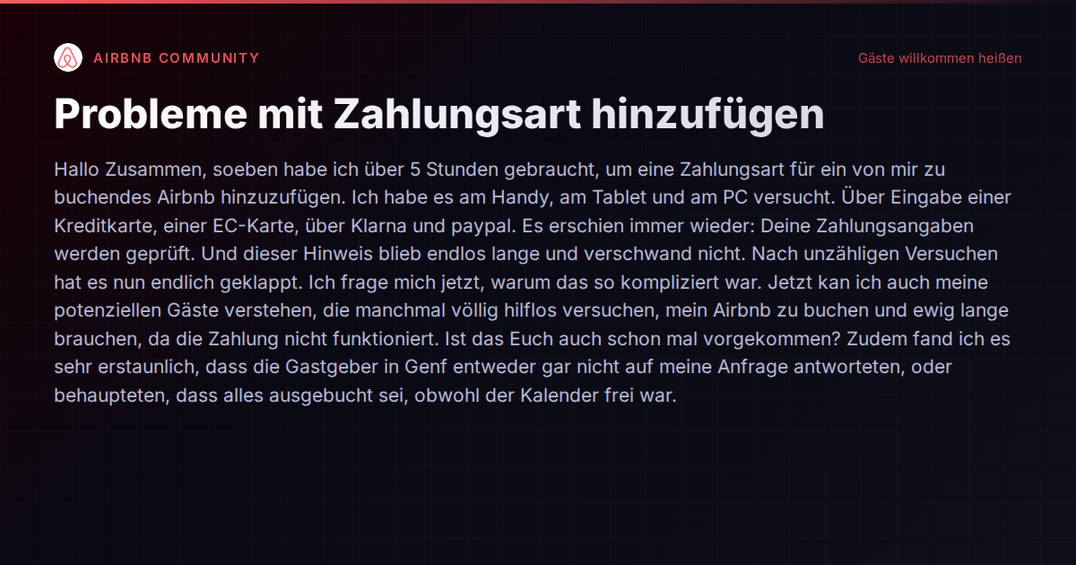 Wenn die Airbnb-Zahlung hakt: Wie Buchungsprobleme der Plattform Gastgebern Umsatz kosten