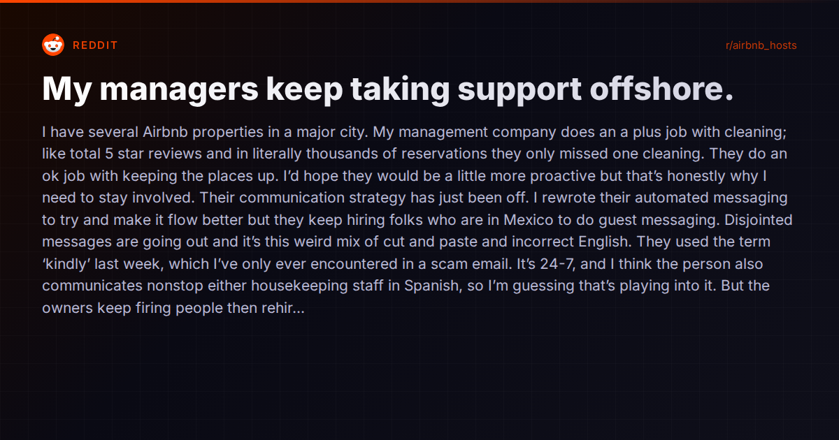 When Guest Messaging Breaks Down: The Offshore Support Problem Nobody Wants to Talk About