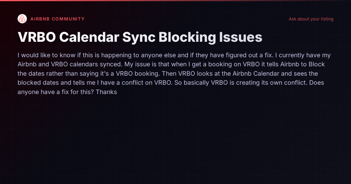 The iCal Sync Loop That Won't Die: Why VRBO and Airbnb Calendar Sync Still Breaks in 2026