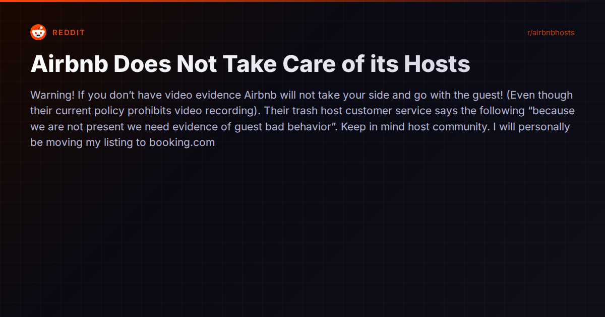 When the Platform Sides With the Guest: Why Hosts Feel Unprotected in Damage Disputes