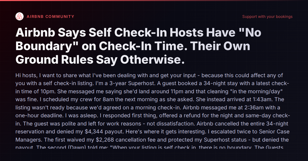 When Self-Check-In Guests Arrive at 2 AM and Airbnb Sides With Them