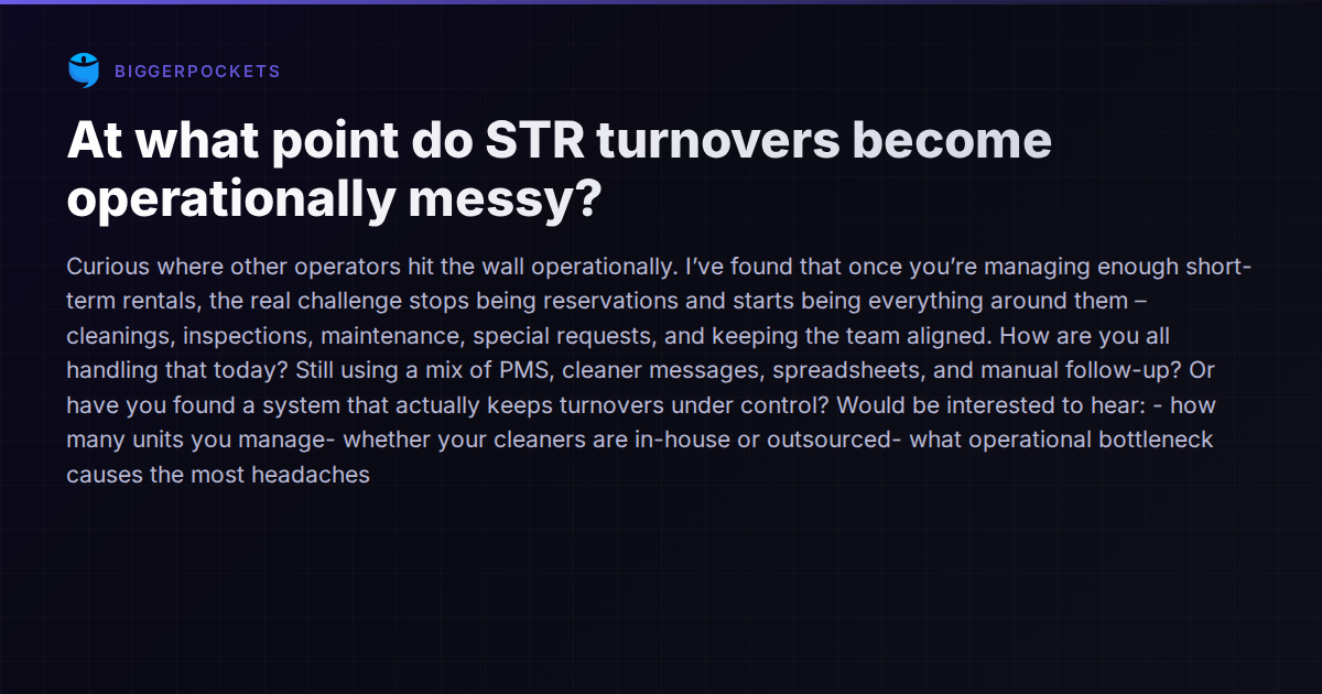 When STR Turnovers Stop Being Simple: The Operational Wall Every Growing Host Hits
